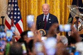 President Biden delivers remarks at a Diwali celebration in the East Room