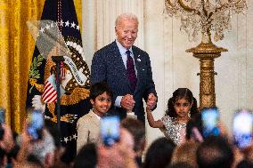 President Biden delivers remarks at a Diwali celebration in the East Room