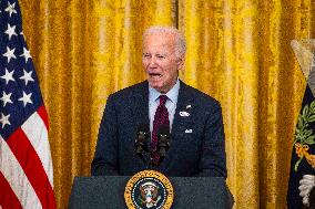 President Biden delivers remarks at a Diwali celebration in the East Room