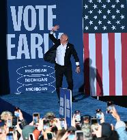 Campaign Rally In Ann Arbor Michigan With Kamala Harris, Tim Walz And Maggie Rogers