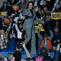 Campaign Rally In Ann Arbor Michigan With Kamala Harris, Tim Walz And Maggie Rogers