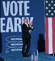 Campaign Rally In Ann Arbor Michigan With Kamala Harris, Tim Walz And Maggie Rogers