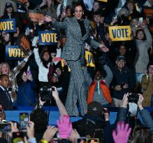 Campaign Rally In Ann Arbor Michigan With Kamala Harris, Tim Walz And Maggie Rogers