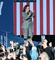 Campaign Rally In Ann Arbor Michigan With Kamala Harris, Tim Walz And Maggie Rogers