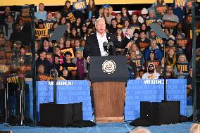 Campaign Rally In Ann Arbor Michigan With Kamala Harris, Tim Walz And Maggie Rogers