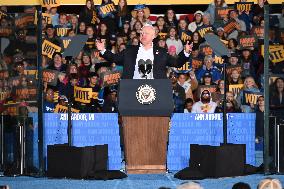 Campaign Rally In Ann Arbor Michigan With Kamala Harris, Tim Walz And Maggie Rogers