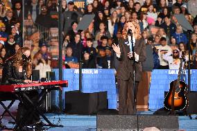 Campaign Rally In Ann Arbor Michigan With Kamala Harris, Tim Walz And Maggie Rogers