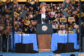 Campaign Rally In Ann Arbor Michigan With Kamala Harris, Tim Walz And Maggie Rogers