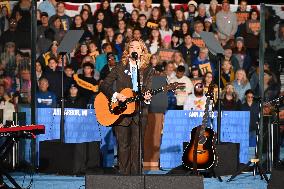 Campaign Rally In Ann Arbor Michigan With Kamala Harris, Tim Walz And Maggie Rogers