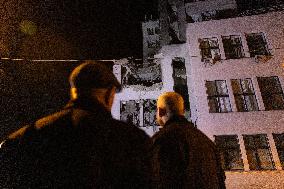 An Aerial Bomb At The Derzhprom Building In The Center Of Kharkiv