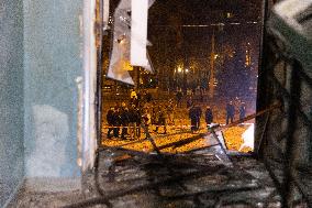 An Aerial Bomb At The Derzhprom Building In The Center Of Kharkiv