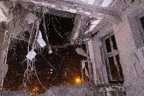 An Aerial Bomb At The Derzhprom Building In The Center Of Kharkiv