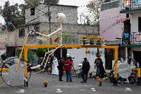 Residents Of Tláhuac Decorate Their Houses On The Eve Of The Day Of The Dead In Mexico City