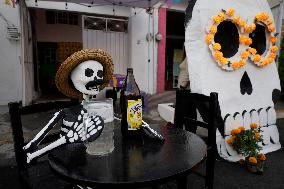 Residents Of Tláhuac Decorate Their Houses On The Eve Of The Day Of The Dead In Mexico City