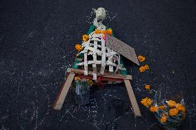 Residents Of Tláhuac Decorate Their Houses On The Eve Of The Day Of The Dead In Mexico City