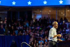 Former President Barack Obama Rallies For Harris-Walz In Philadelphia