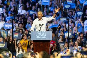 Former President Barack Obama Rallies For Harris-Walz In Philadelphia