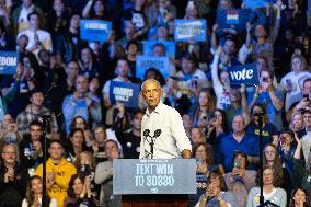 Former President Barack Obama Rallies For Harris-Walz In Philadelphia