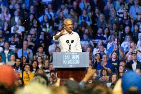 Former President Barack Obama Rallies For Harris-Walz In Philadelphia