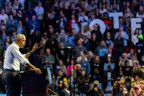 Former President Barack Obama Rallies For Harris-Walz In Philadelphia