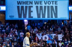 Former President Barack Obama Rallies For Harris-Walz In Philadelphia