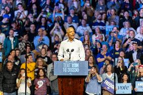 Former President Barack Obama Rallies For Harris-Walz In Philadelphia