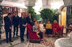 Quiet Moment Of French Presidential Couple And Royal Family - Rabat