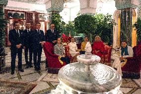 Quiet Moment Of French Presidential Couple And Royal Family - Rabat