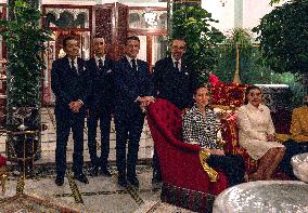 Quiet Moment Of French Presidential Couple And Royal Family - Rabat