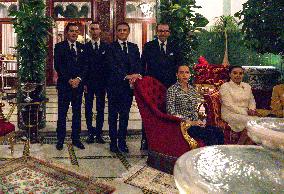 Quiet Moment Of French Presidential Couple And Royal Family - Rabat