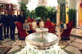 Quiet Moment Of French Presidential Couple And Royal Family - Rabat