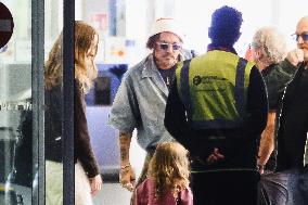 Johnny Depp Arrives At Airport - Milan