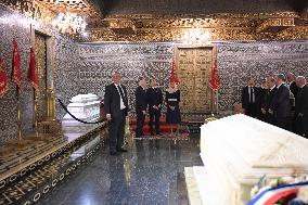 President Macron And Wife At Mausoleum Of Mohamed V - Rabat