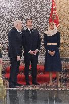 President Macron And Wife At Mausoleum Of Mohamed V - Rabat