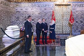 President Macron And Wife At Mausoleum Of Mohamed V - Rabat