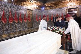 President Macron And Brigitte Macron At Mausoleum Of Mohammed V - Rabat