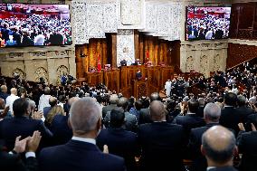 President Macron Delivers A Speech At Parliament - Rabat