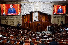 President Macron Delivers A Speech At Parliament - Rabat