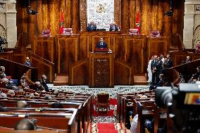 President Macron Delivers A Speech At Parliament - Rabat