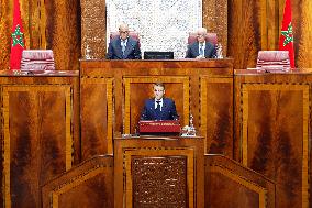 President Macron Delivers A Speech At Parliament - Rabat