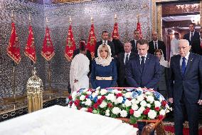 President Macron And Brigitte Macron At Mausoleum Of Mohammed V - Rabat