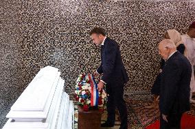 President Macron And Brigitte Macron At Mausoleum Of Mohammed V - Rabat