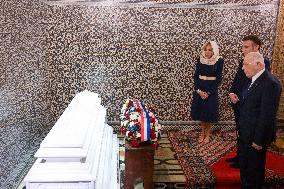 President Macron And Brigitte Macron At Mausoleum Of Mohammed V - Rabat