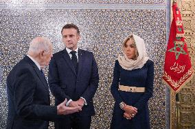 President Macron And Brigitte Macron At Mausoleum Of Mohammed V - Rabat