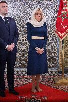 President Macron And Brigitte Macron At Mausoleum Of Mohammed V - Rabat