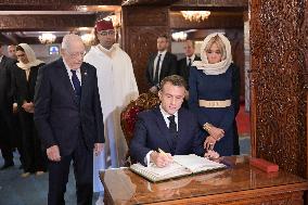 President Macron And Brigitte Macron At Mausoleum Of Mohammed V - Rabat