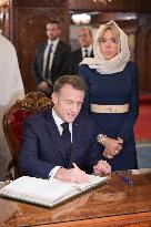 President Macron And Brigitte Macron At Mausoleum Of Mohammed V - Rabat