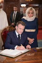 President Macron And Brigitte Macron At Mausoleum Of Mohammed V - Rabat