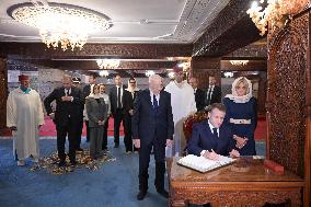 President Macron And Brigitte Macron At Mausoleum Of Mohammed V - Rabat