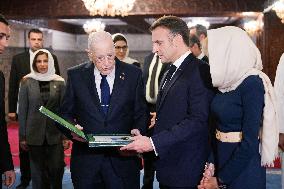 President Macron And Brigitte Macron At Mausoleum Of Mohammed V - Rabat